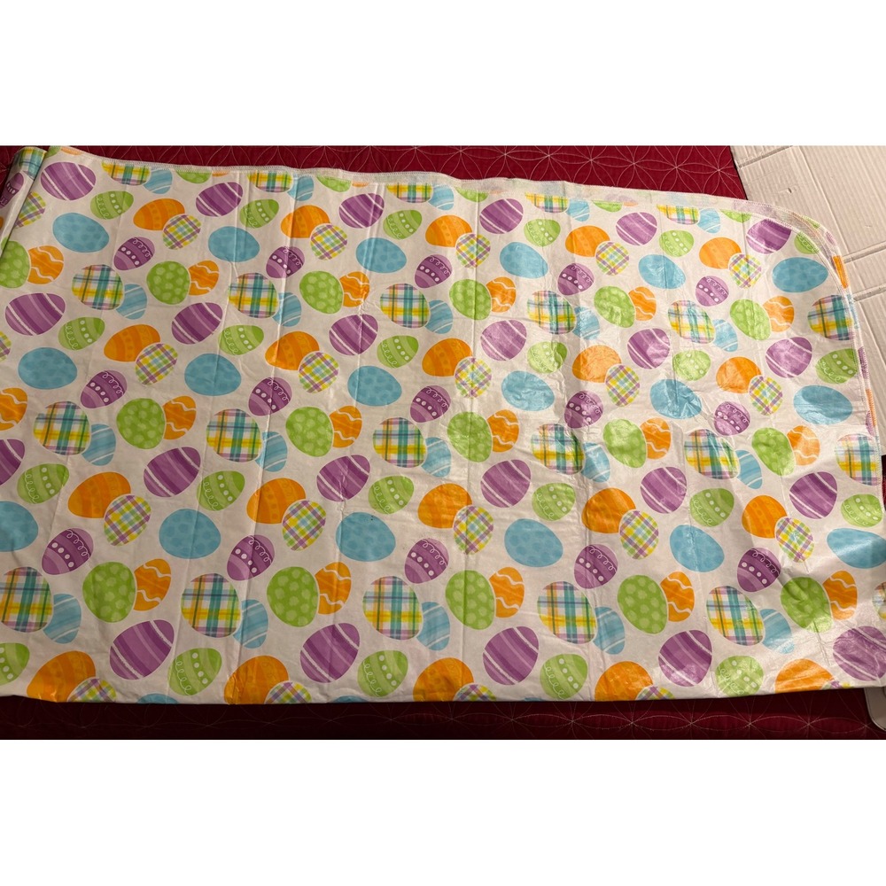 EasterEgg Vinyl Tablecloth FlannelBacked Rectangular Spring Holiday Decor 60x102